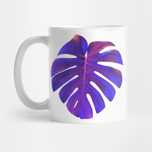 Blue monstera leaf Mug